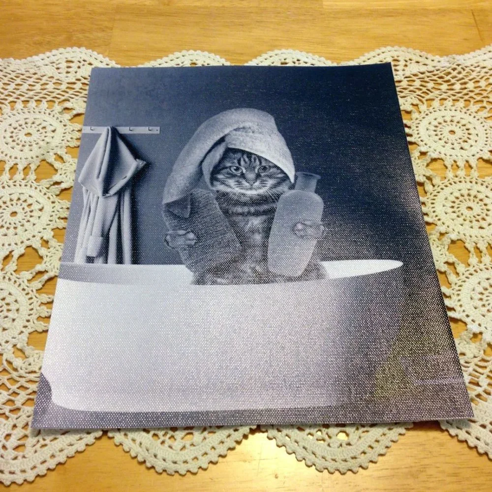 Funny pet prints on synthetic canvas feel fabric, Dogs and Cats